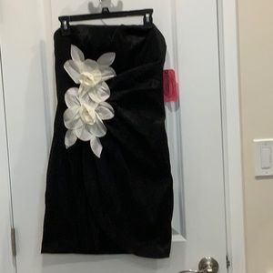 Black strapless cocktail dress, size 2